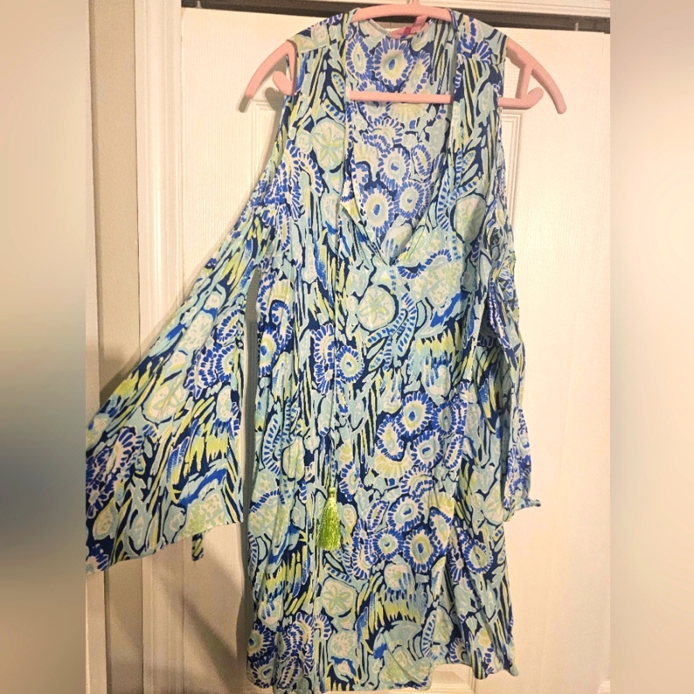 Floral Blue and Green Women's Dress